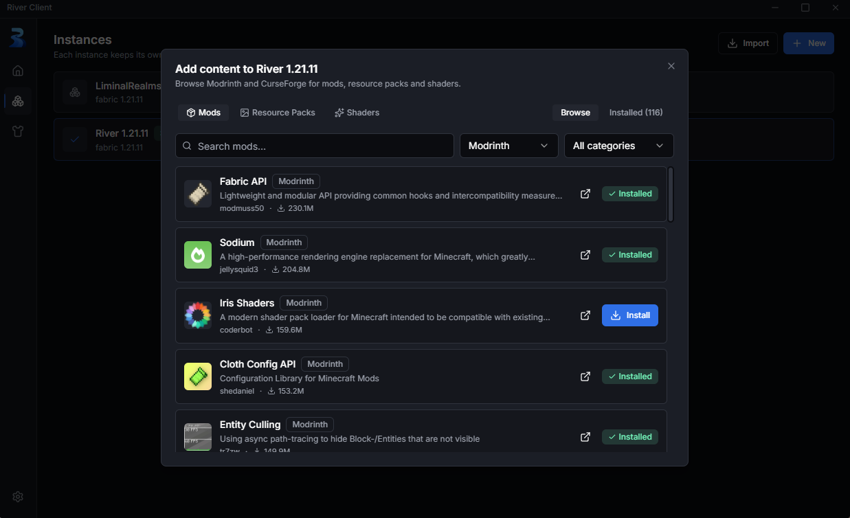 Add content to an instance